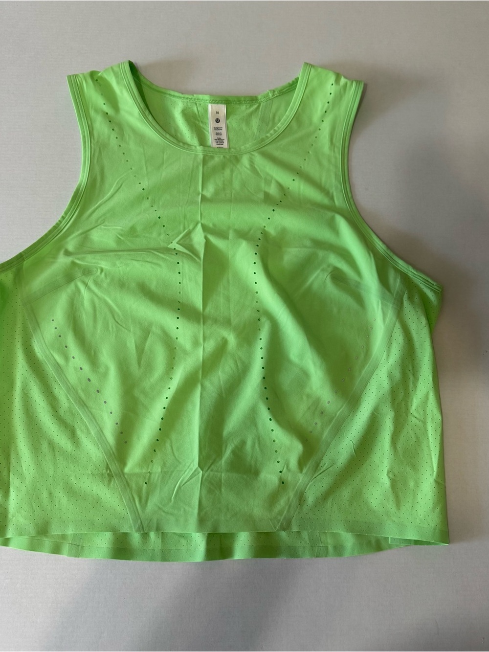 lululemon athletica Neon Green Laser-Cut Athletic Tank